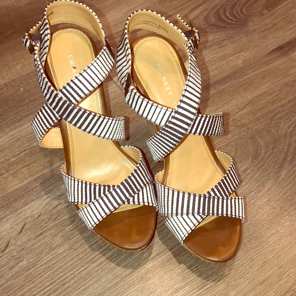 Chinese Laundry Black & White Wedges